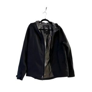 Swiss Tech Lightweight Black Zip Up Hooded Water Resistant Jacket EUC